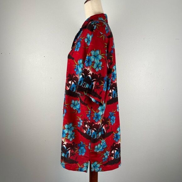 Hawaiian Red Floral Men's Shirt Size M EUC - Picture 3 of 6